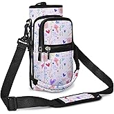 AUPET Water Bottle Sling Bag Sleeve Holder Carrier 25/32/40/64 oz,Insulated Crossbody Water Bottle Case Cover with Strap and Pockets for Men/Women Walking Hiking