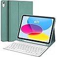 CHESONA Keyboard Case for iPad (A16) 11th/10th Generation (2025/2022), Detachable Wireless Keyboard, Stand Folio Keyboard Cover with Pencil Holder, Thin & Light (Lake Blue)