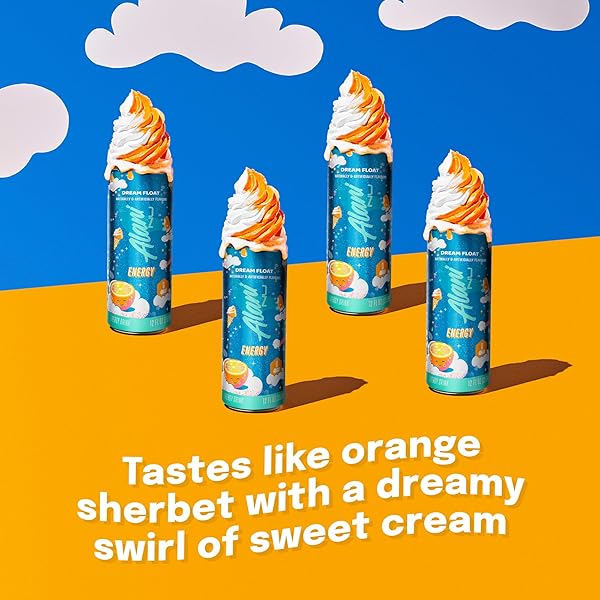 ALANI NU DREAM FLOAT, SUGAR FREE, LOW CALORIE ENERGY DRINKS, 200MG CAFFEINE, BIOTIN, B VITAMINS, ZERO SUGAR, 10 CALORIES, 12 FL OZ CANS, 24 PACK