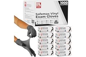 London Labs Black Synthetic Vinyl Exam Gloves Powder Free and Latex Free