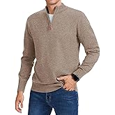 iWoo Men's Quarter Zip Sweaters Slim Fit Long Sleeve Knitted Pullover Mock Neck Business Casual Dress Sweater