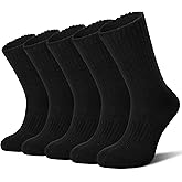 Merino Wool Socks For Women Hiking Winter Boot Thermal Warm Thick Cozy Work Crew Socks 5 Pairs