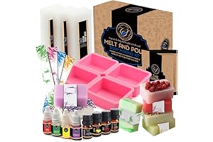 CraftZee Soap Making Kit - Soap Making Supplies with Shea Butter Soap Base, Silicone Loaf Soap Molds, Soap Cutters, Fragrances & More - DIY Homemade Melt & Pour Soap Craft Kits for Adults & Kids