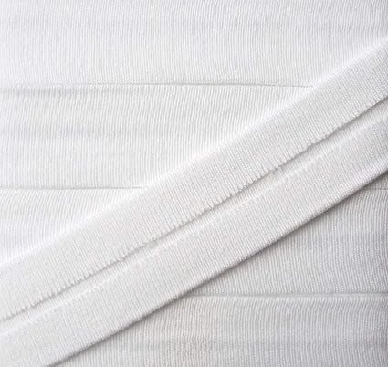3 m Jersey Einfassband Trikot elastisch 20 mm vorgefalzt rein weiß