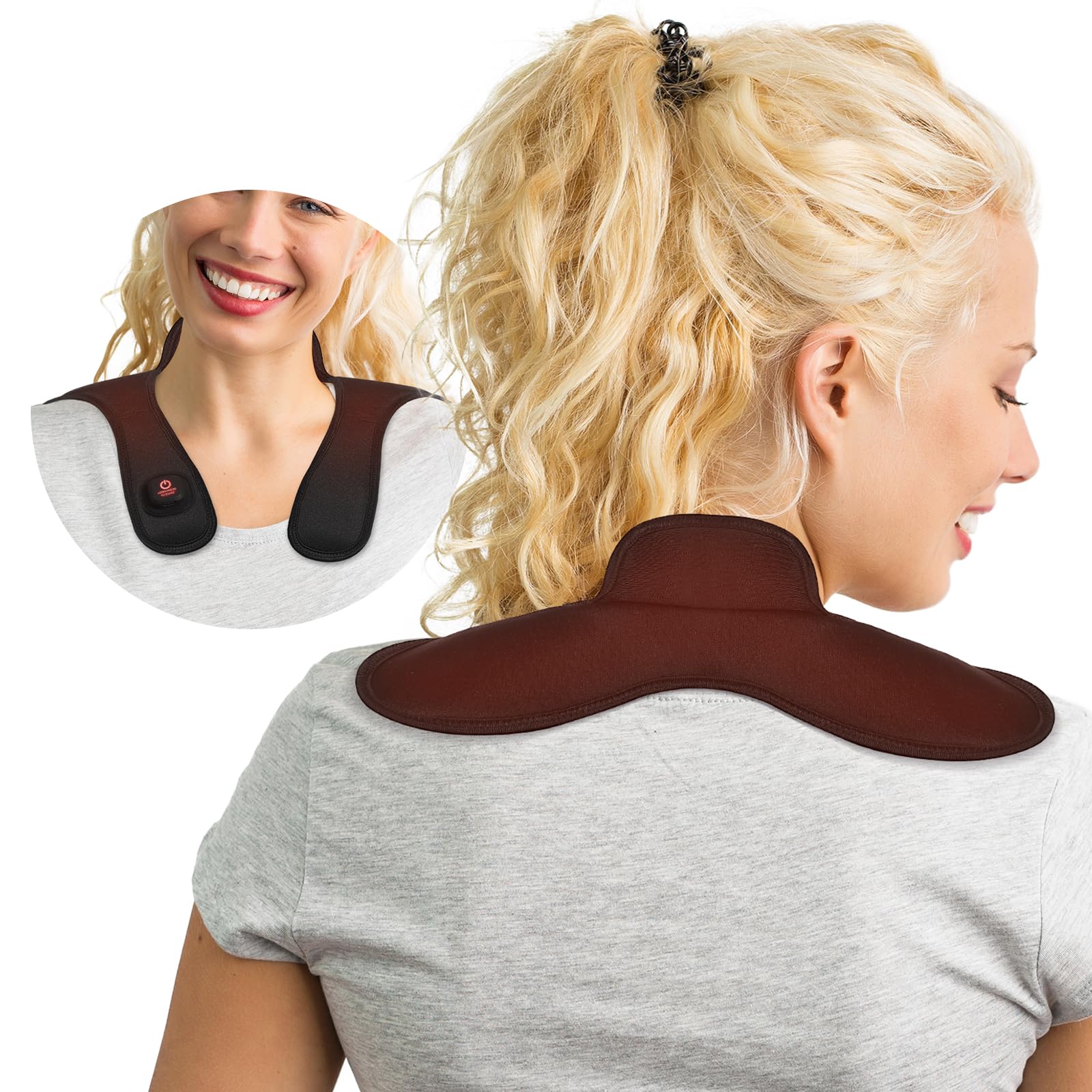 Photo 1 of Cordless Heating Pad for Neck, Neck Heat Wrap Portable, Heating Pad for Shoulder Pain Relief, 3 Heating Levels