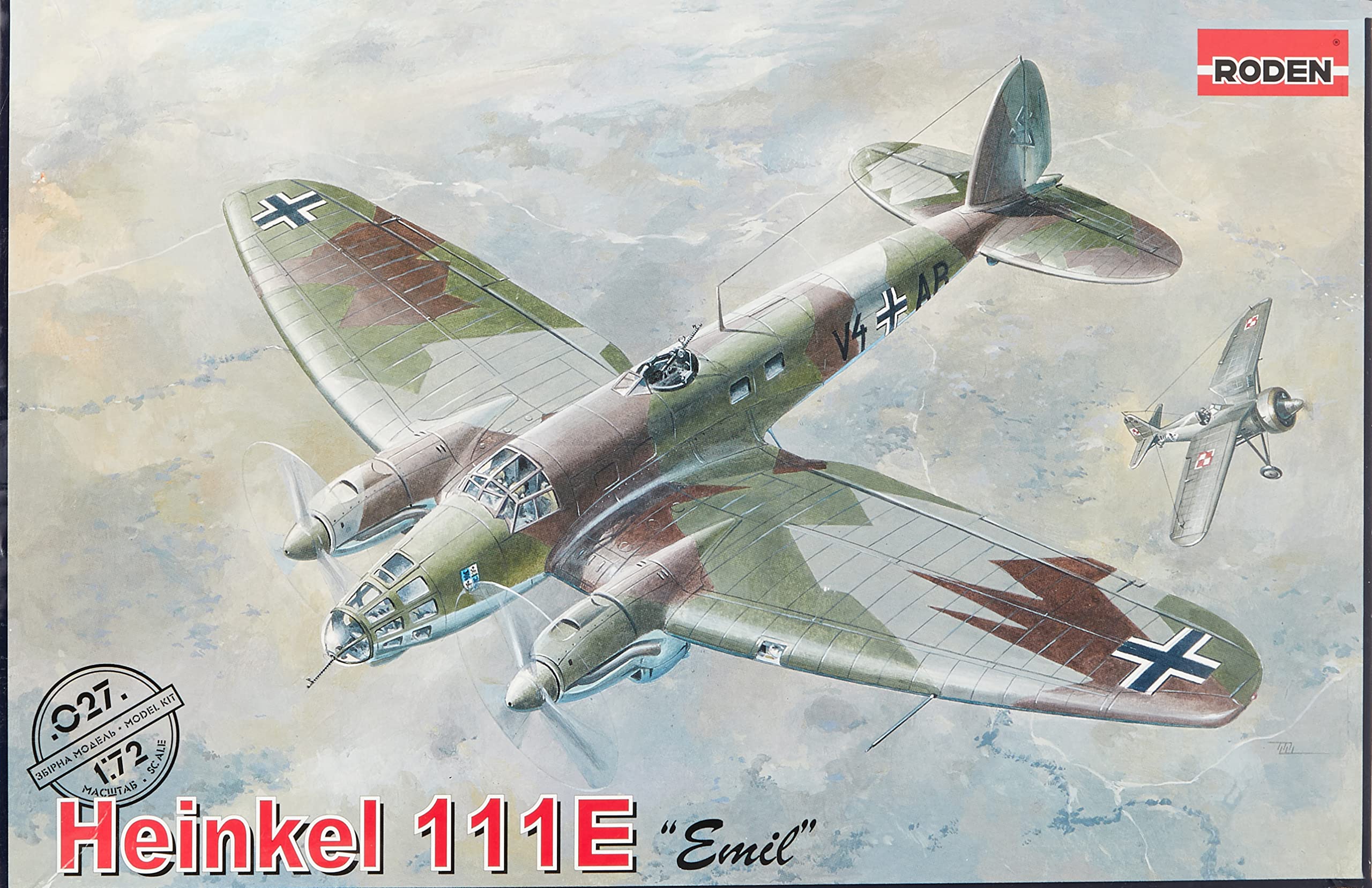 Roden 027 Model Kit He-111E ''Emil'', Medium