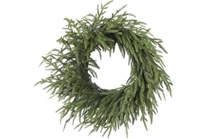 LZNPA 24 Inch Real Touch Christmas Wreath, Natural Droopy,Soft Bendable Winter Wreaths for Front Door, Christmas Wreaths for Front Door, Cedar Wreath, Indoor Christmas Decorations Outdoor for Home Decor