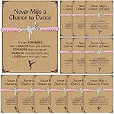 Liliaafar 12 Set Dance Bracelet Gifts for Team Pink Ballet Ballerina Bracelet Recital Gifts for Women with Inspirational Greeting Card Valentine's Day Dance Classrooms Exchange