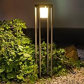BRIMMEL Solar Floor Lamp Outdoor Waterproof, Motion Sensor Pathway Lights | 32" Aluminum, 600LM Super Bright, Dusk to Dawn Long Battery Life, Come Assembled, Suitable for Patio Lawns Concrete or Deck