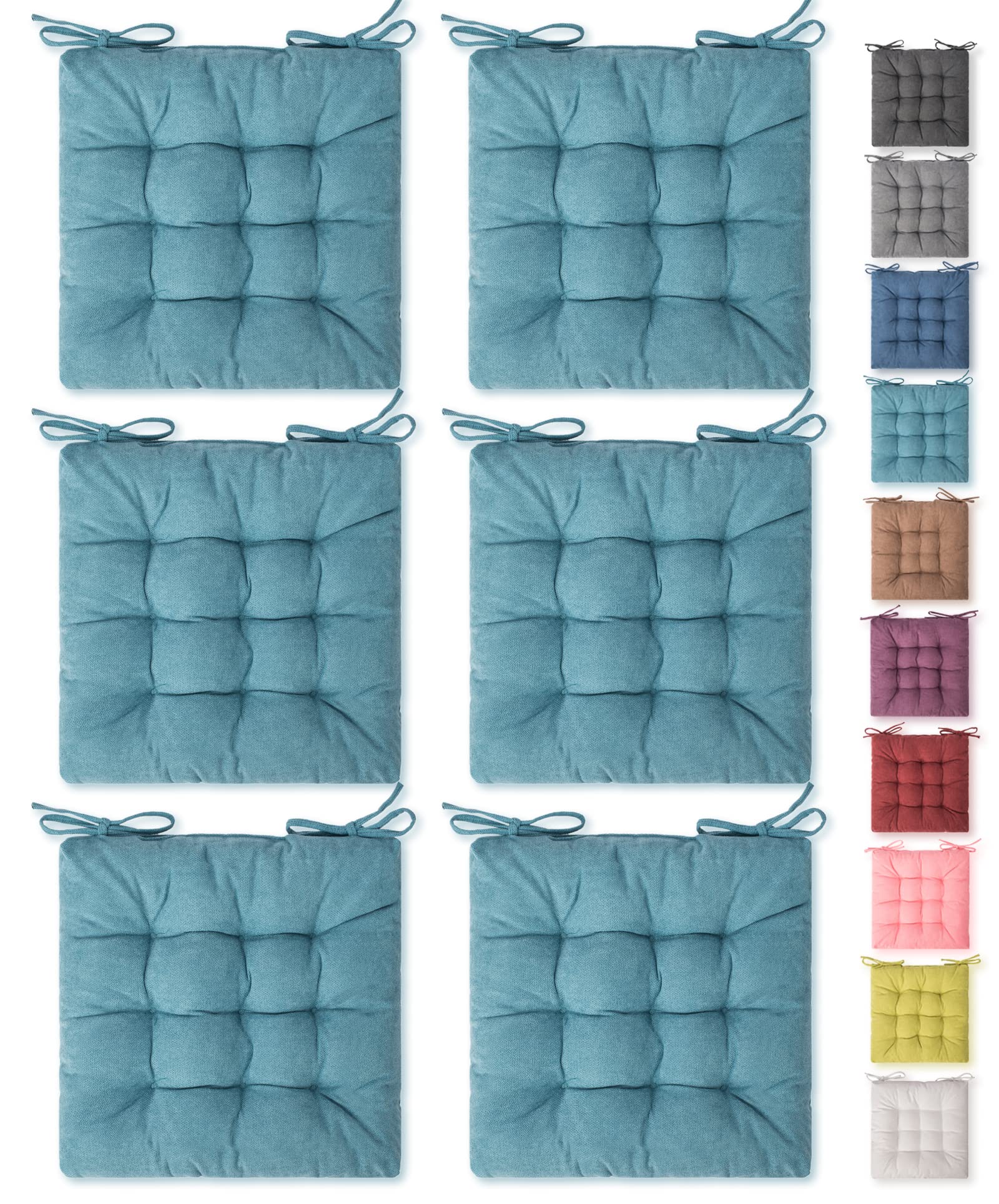 Photo 1 of SQUARE MOON 6 Pack Seat Cushion, Comfort Chair Pads for Indoor & Outdoor Dining & Office Chairs