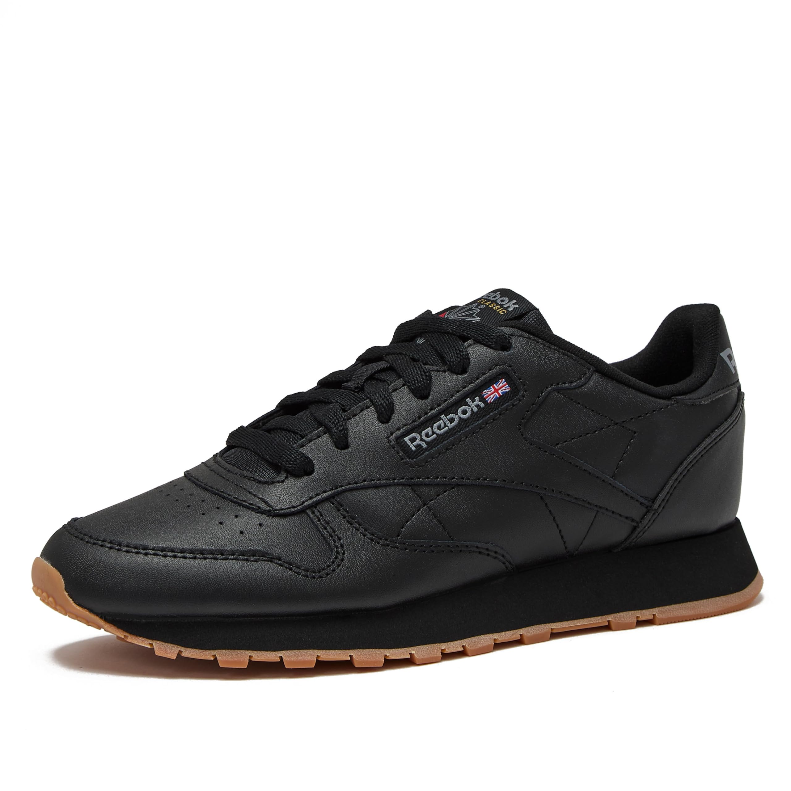Reebok Classic Leather Girls & Boys Shoes for Kids, Toddler, Little Kid or Big Kid Sneakers, Black/Gum, 4.5 Big Kid Image
