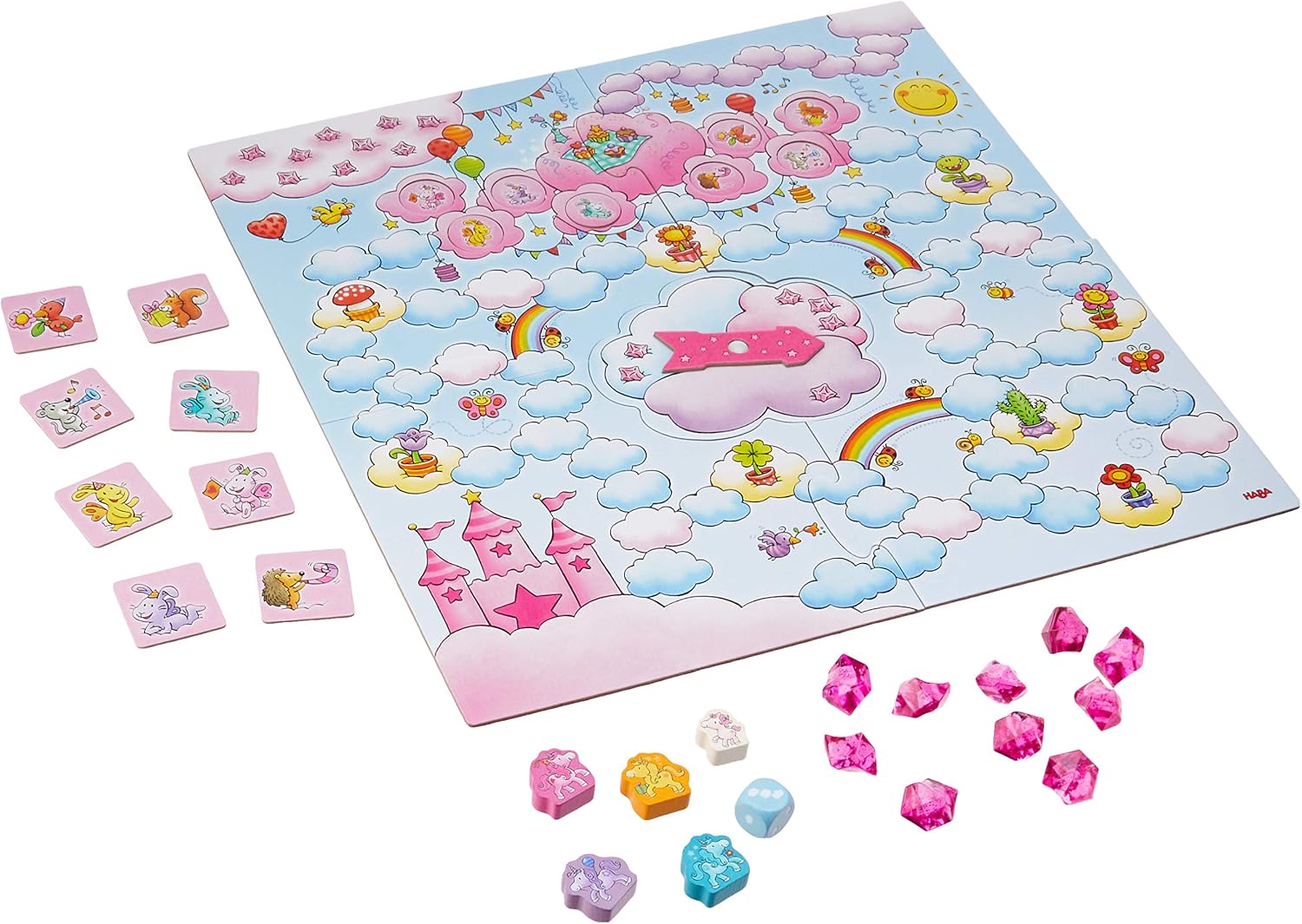 HABA 303155 "A Party for Rosalie" Unicorn Glitter Luck Game, Pink,purple,turquoise,yellow - Image 4