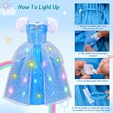 MELAND Blue Light Up Princess Dress with Wig Girls 3-10 Costumes view 2