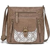 KL928 Crossbody Bags for Women, Multi Pocket Shoulder Bags, Medium PU Leather Cross Body Purses