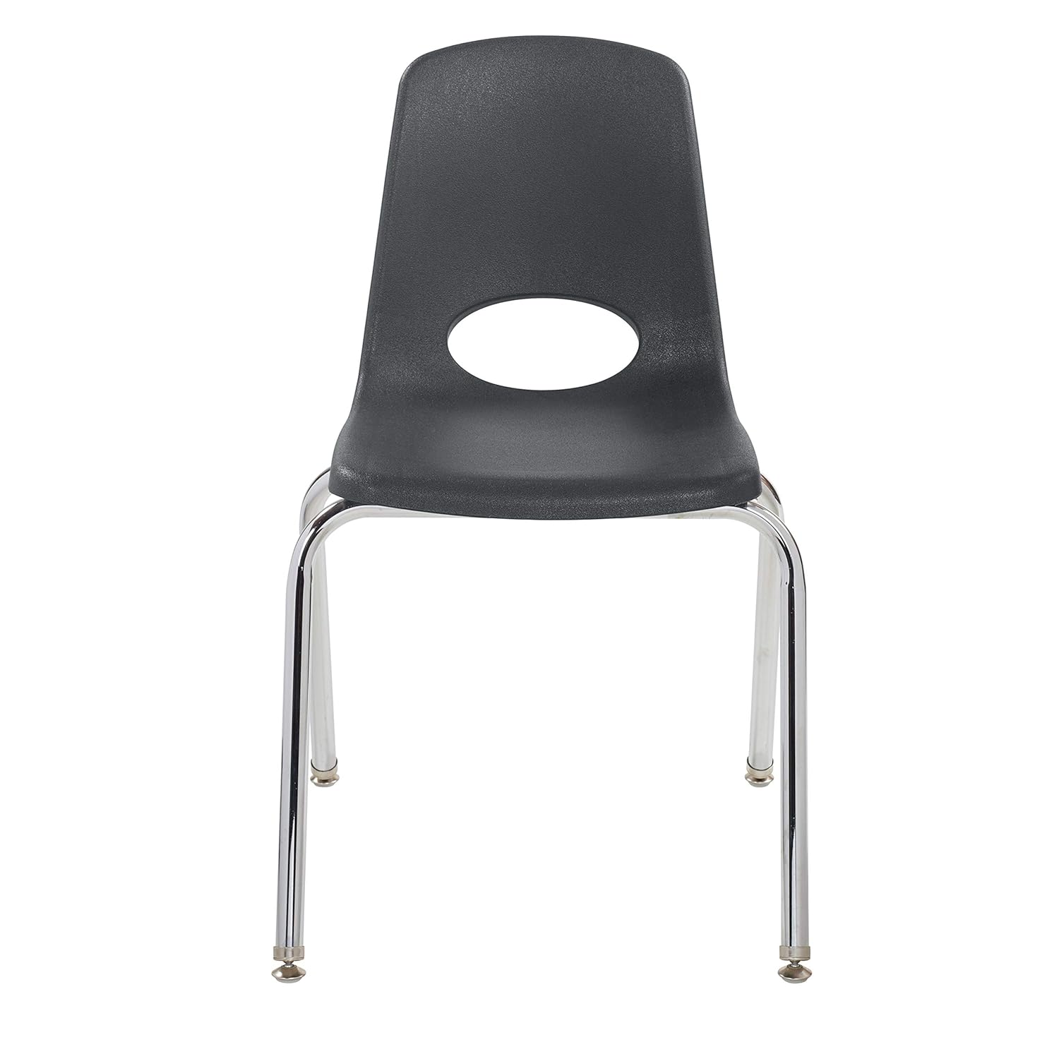Factory Direct Partners"18"" School Stack Chair, Stacking Student Seat with Chromed Steel Legs and Nylon Swivel Glides; for in-Home Learning, Classroom or Office - Black (4-Pack)": Industrial & Scientific