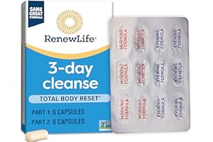 Renew Life 3-Day Cleanse Total Body Reset 2-Part Detox Cleanse Capsules, Digestive Wellness and Regularity, Herbal Blend with Magnesium and Cranberry, Soy, Dairy and gluten-free 12 Count