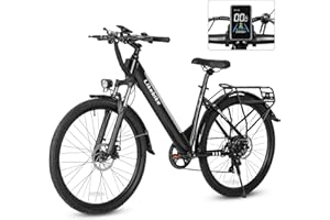 Likebike Seeker S 26" Electric Bike for Adults, UL 2849 Certified, Step-Thru Electric Bicycle with 350W Motor, 36V 9Ah Removable Battery, 20MPH City Commuter Ebike with 7-Speed & Front Suspension