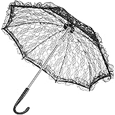 VICASKY Vintage Lace Umbrella, Black Bridal Parasol for Wedding Decoration, Stage Performance Props, Photography Accessories,