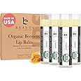 USDA Organic Lip Balm - USA Made with Natural Ingredients, 4 Pack Unflavored Chapstick for Dry Lips, Birthday Gifts for Her & Him, Lip Balm Hydrating Beauty Gifts, Lip Moisturizer, Mens Gift Ideas