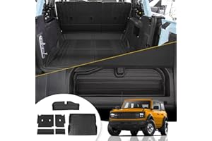 Maxzina Cargo Mat Compatible with 2021-2025 2026 Ford Bronco Trunk Mat Back Seat Cover Protector Cargo Liner Kick Mat for 202