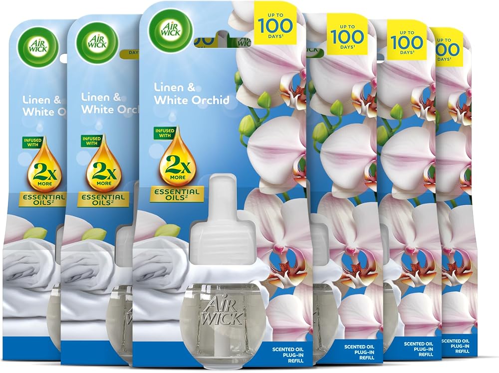Air Wick Linen & White Orchid Plug-In Refills 6x/19ml 100 Days