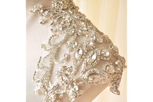 GELVS Mirror Pair Rhinestone Shoulder Applique Bridal Dress Shoulder Embellishment Crystal Patch