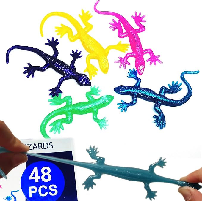 UpBrands Stretchy Lizards Toys Party Favors for Kids 6.5 cm, Bulk Set