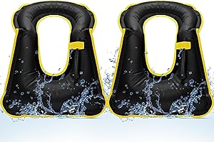 Deekin 2 Pcs Inflatable Vest for Adults with Adjustable Strap Fluorescent Color Inflatable Vest