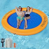 CALOBANA Water Hammock Inflatable Round Floating Ring for Adults | 6/8/10/12ft Floating Hammock,Fits 2-12 People,Pet Friendly,Easy to Inflate &amp; Deflate,Drop-Stitch PVC,for Pool Lake Party