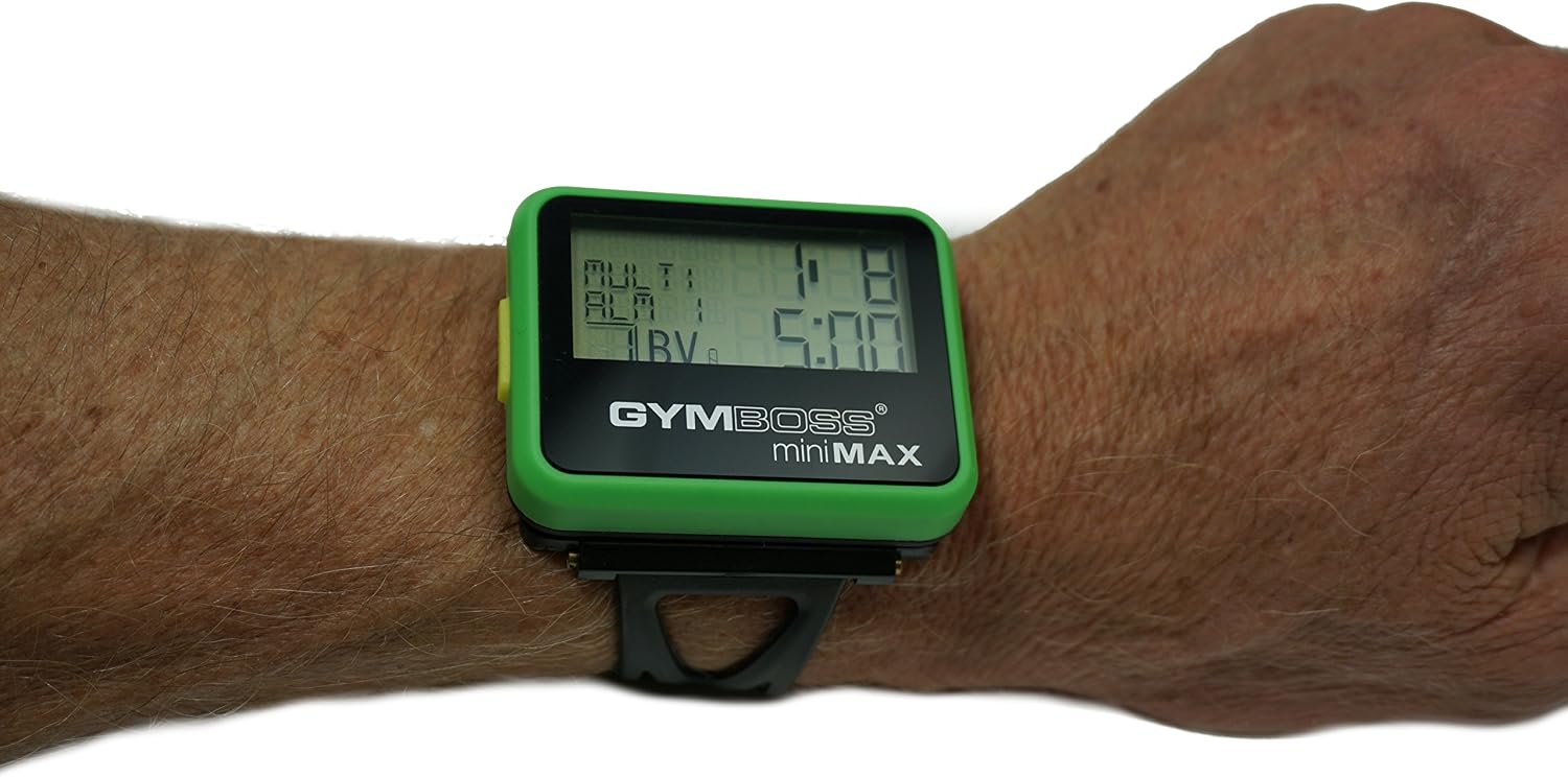 Gymboss Interval Timer and Stopwatch Watch Strap - BLACK (One Size Fits All), Silver or Grey - Image 3