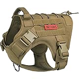 OneTigris Tactical Dog Harness - Fire Watcher Comfortable Patrol Vest (Coyote Brown, Medium)