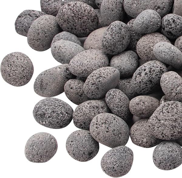 18.2 POUNDS BLACK LAVA ROCKS FOR FIRE PIT,NATURAL LAVA FIRE STONES,VOLCANIC ROCK FOR GAS FIRE PIT AND FIREPLACE (1.1″-2.1″)