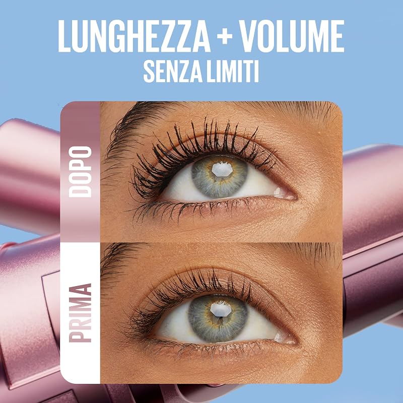 New York Mascara Ciglia Sensazionali Sky High, Volume Intenso e Lunghezza Senza Limiti, Ciglia Leggere, Definisce, Incurva e Moltiplica, Volumizzante e Allungante, Nero, 7,2 ml