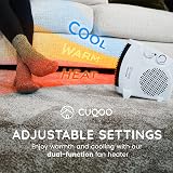 CUQOO 2KW Fan Heater with 2 Heat Settings and Cool Function Upright Electric view 6