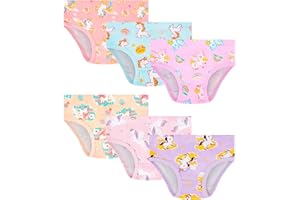 JAHSIYI Girls and Toddlers 100% Cotton Underwear Tagless Soft Panties Size 2-3T,4-5T,6,8,10,12 (6-Pack)