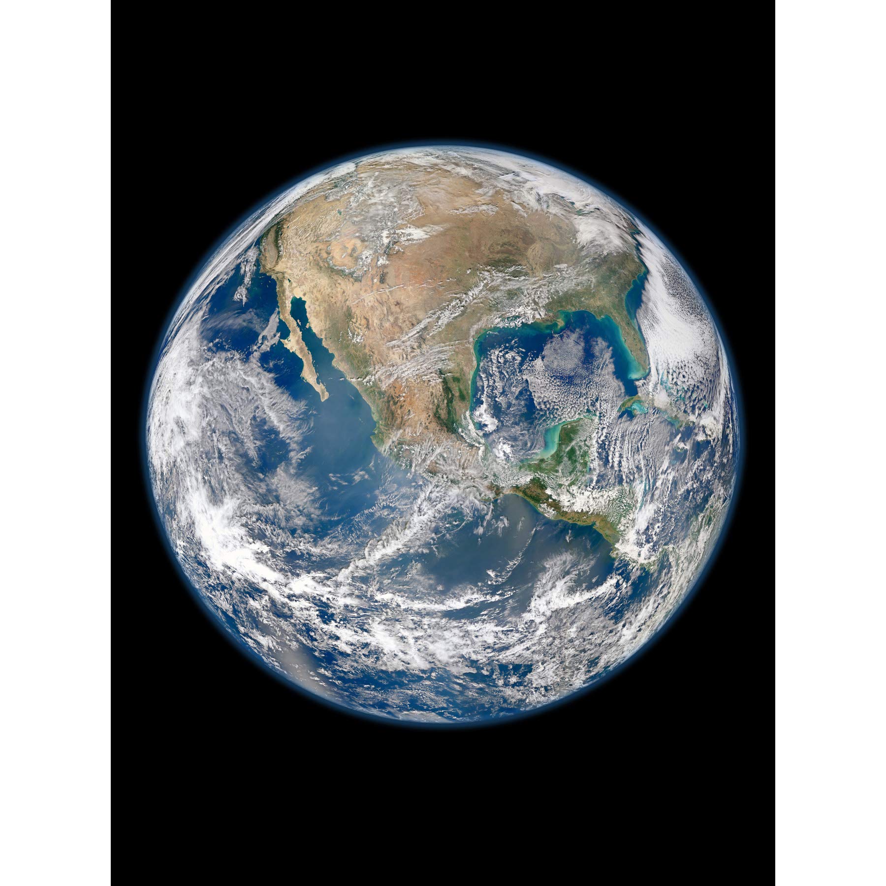 Space NASA North America From Satellite Earth Photograph Extra Large Wall Art Print Premium Canvas Mural