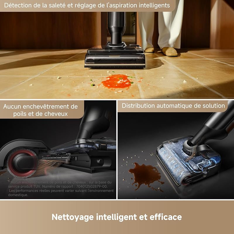M50 Ultra, Aspirateur Laveur sans Fil avec Lavage à l'eau Chaude