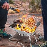 Odoland Portable Collapsible BBQ Grill Fire Pit 304 Stainless Steel with Bag view 8