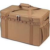 Lemubeane Tactical Camping Storage Bag - 46L Utility Tote Bag Trunk Organizer (Coyote Brown)