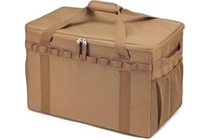 Lemubeane Tactical Camping Storage Bag - 46L Utility Tote Bag Trunk Organizer (Coyote Brown)
