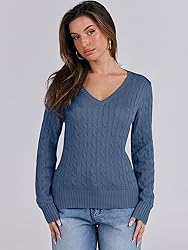 ANRABESS Womens Long Sleeve Cable Knit Sweater 2025