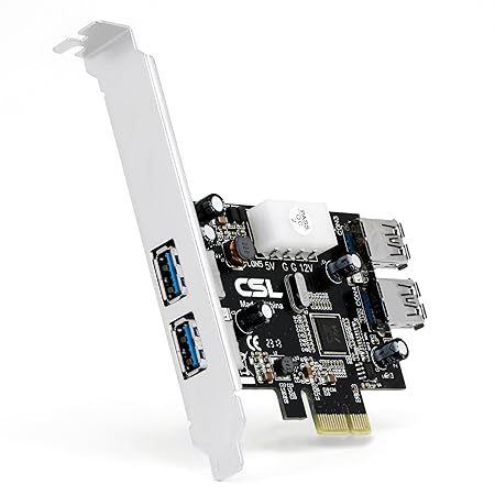CSL - USB 3.0 PCI Express (PCIe) Controller | 2 x extern (Ports) / 2 x intern (Ports) | Schnittstellenkarte USB 3.0 Super Spe