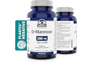 Proudly Canadian & Plastic Negative - D Mannose Capsules 500mg 120 vcaps - Urinary Tract Health for Women with Cranberry - UT
