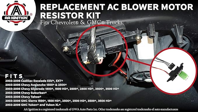 Amazon Com Ac Blower Motor Resistor Kit With Harness Replaces 89019088 973 405 15 81086 22807123 Compatible With Chevrolet Gmc Cadillac Vehicles Silverado Tahoe Suburban Avalanche Sierra Yukon Automotive
