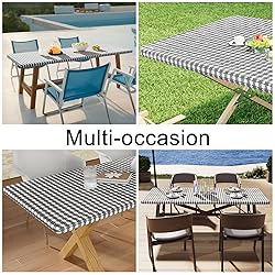 Spotjoy Rectangle Picnic Table Cloth, Waterproof