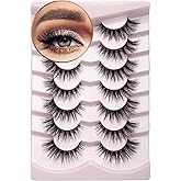 Onlyall Lashes Mink False Eyelashes Natural Wispy Lashes Soft Faux Mink Lashes Fluffy False Lashes 16MM A04