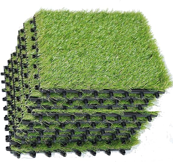 Amazon.com: ECO MATRIX - Azulejos de césped artificial entrelazados