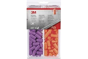 3M Non-corded Disposable Earplugs, Purple and Orange, Lightweight Hearing Protection, 80 Pairs (NRR 32 dB)