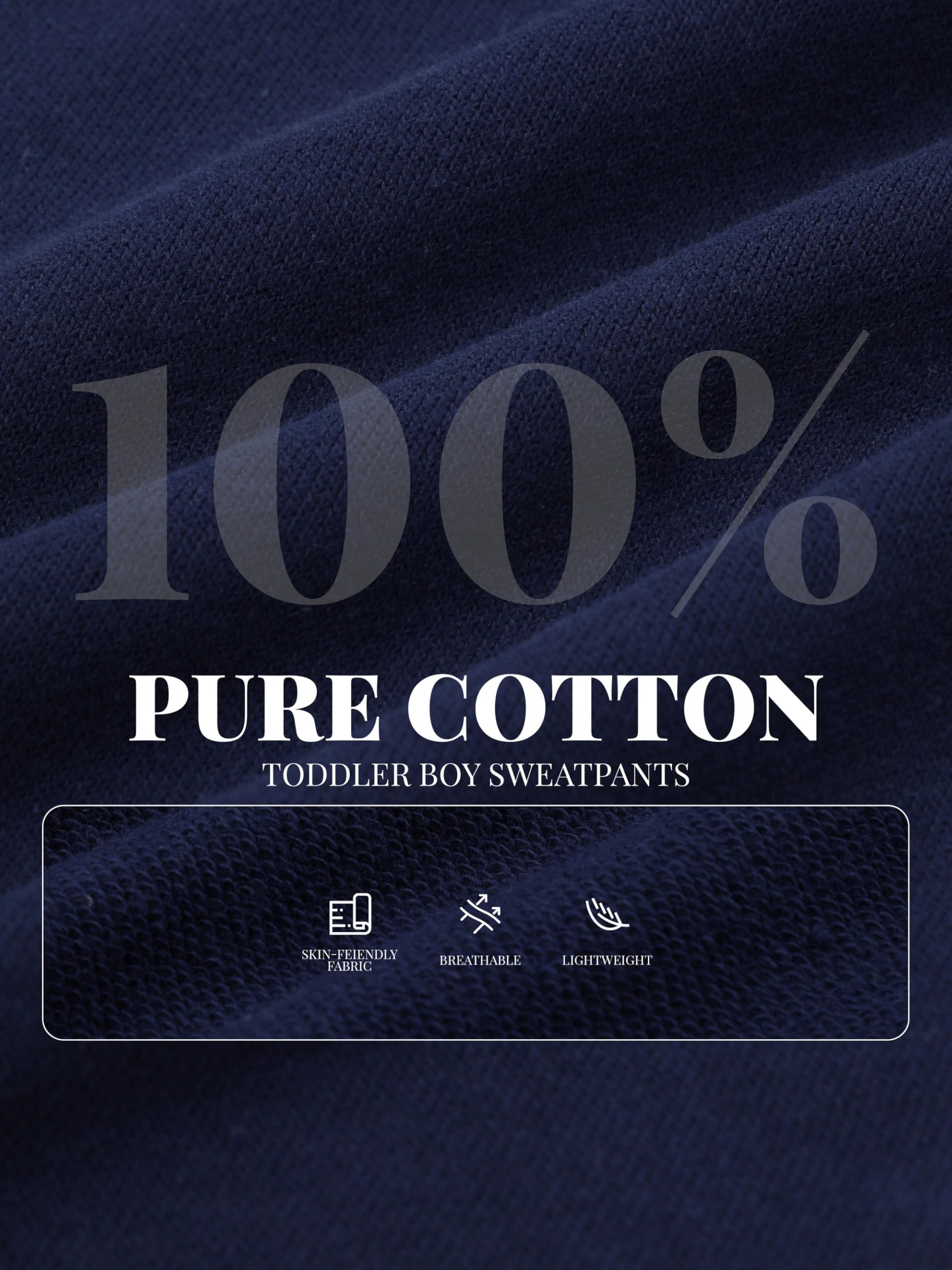 HXP 4 Pack Toddler Boys Sweatpants Pure Cotton Toddler Sweatpants Boys Kids Joggers Pants with Pocket Drawstring