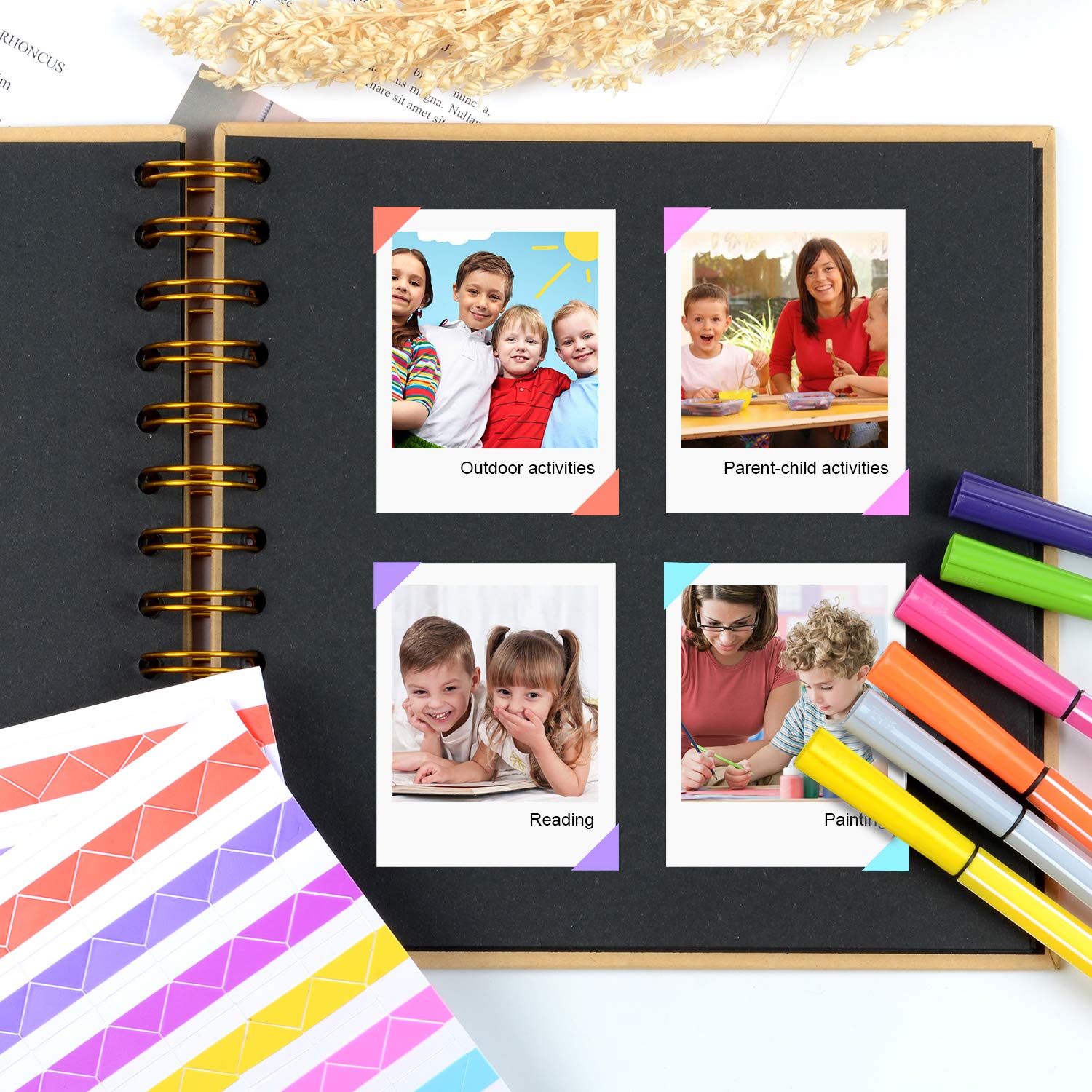 Scrapbook Photo Album with Black Paper Pages,DIY Scrapbook Album for Wedding Guest Book Or Anniversary Baby Family Memory Gift (Baby Album)